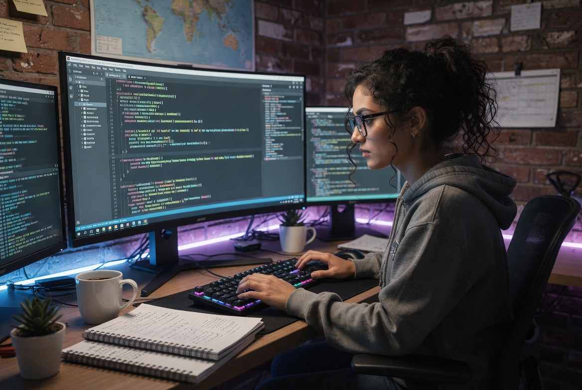 Software engineers collaborating on architecture and API documentation, accurate from the first draft